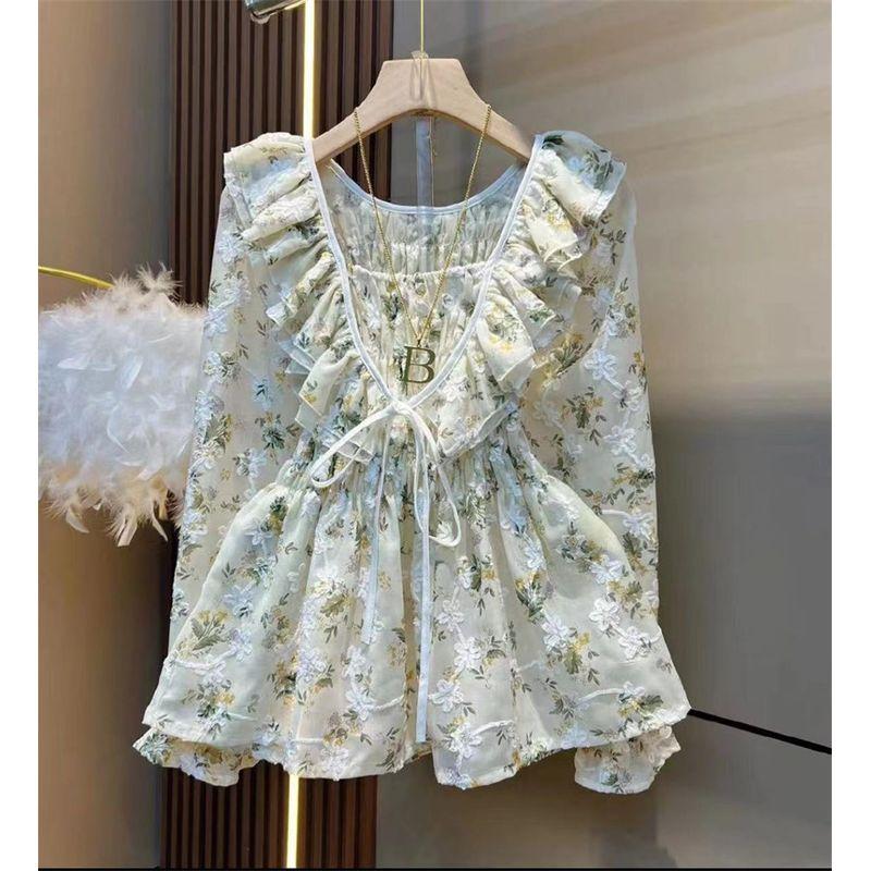 

Милая женская рубашка больших размеров, придающая молодой вид, с деревянными ушками Green 6XL