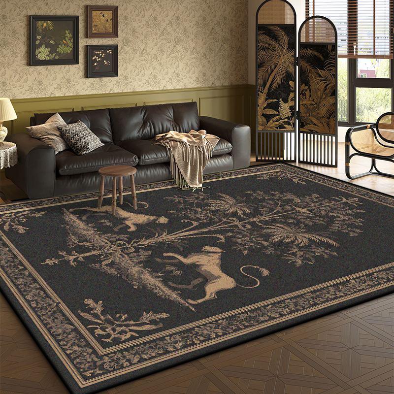 Bohemian Retro Style Living Room Carpet Animal Luxury American Fluffy Tea Table Rug Bedroom Bed End Anti-slip Large Area Mat