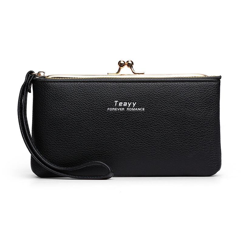 IELGY Women's Retro Coin Purse Long Fashionable Temperament Soft Leather