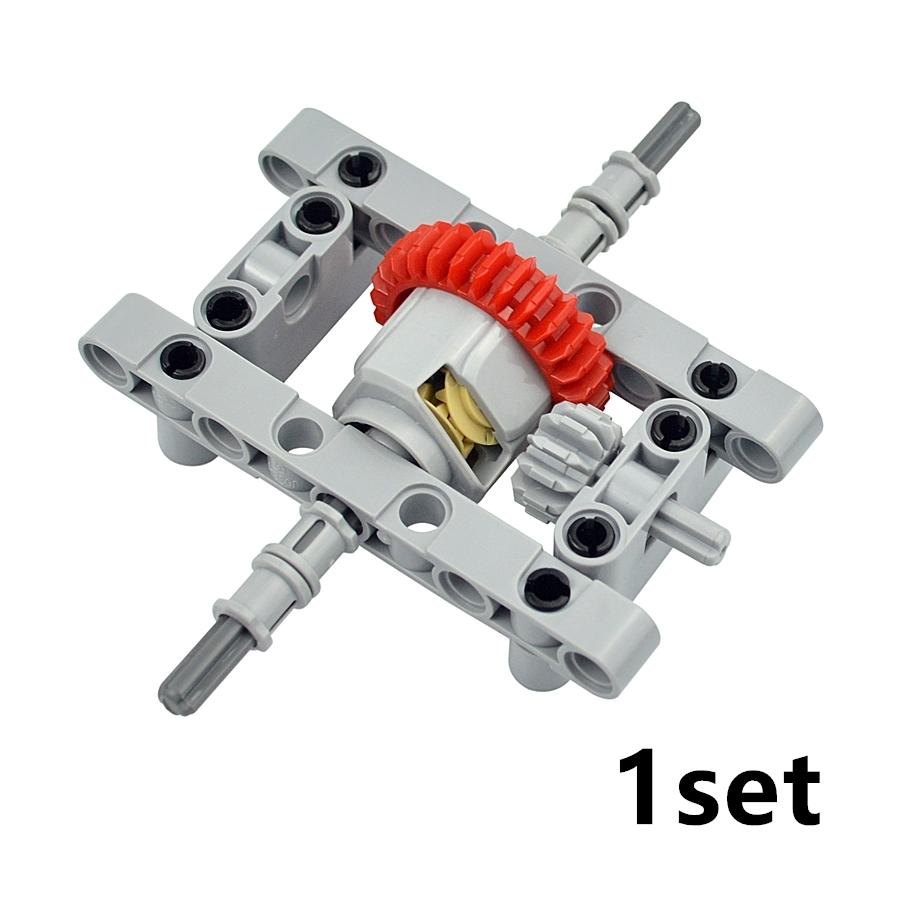 MOC Self-Locking Bricks Technical Parts Framed Differential Gear 65413 65414 Gearbox Building Blocks Cars Steering Chassis Toys