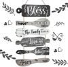Geetery 6 Pcs Bless The Food Before Us Sign Farmhouse Kitchen Wall Decor Dining Room Decorations Collage Wall Rustic Hanging Wooden