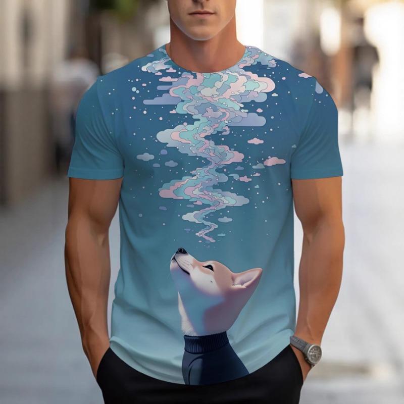 2025 Creative Brilliance 3D T-shirt Digital Printing Men's Short Sleeve Animal Printing