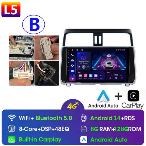 For Toyota Land Cruiser Prado 150 2018 2019 - 2022 Carplay 360 Camera Auto Android 13Car Radio Multimedia Player GPS Stereo Wifi