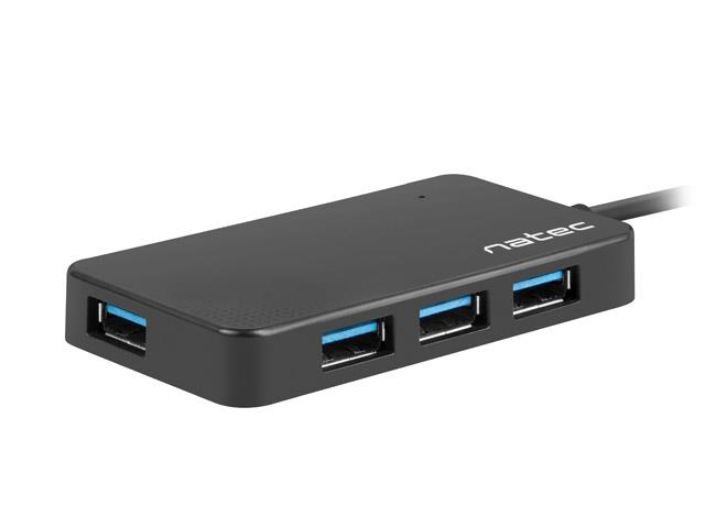 Hub USB Natec Moth 4xUSB 3.0 czarny
