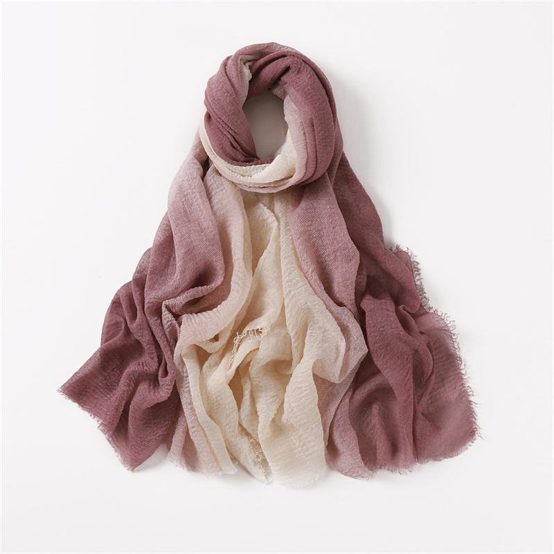 Gradient Hijabs Scarf Solid Headscarf Wraps Big Size Plain Long Shawls Muslim Women Hijab Islamic Turban Headbands