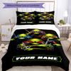 3PC Custom Name Mutant Turtles Adventure Bedding Set Printed  Bedding Set Duvet Cover Closure Includes 1 Duvet Cover & 147 Pillowcases for Bedroom