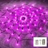 70LED Halloween Spider Web LED String Lights Battery Powered with 8 Lamp Mode for Haunted House Halloween Home Window Wall Decor