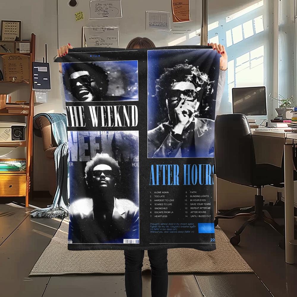 1 Pezzo Coperta in Flanella con Stampa The Weeknd, Alta Qualità Confortevole per Tutte le Stagioni, Arredamento per la Casa, Calore e Comfort, Perfetta per Regali di Natale