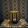 European Spherical Hollow Candlestick Morocco Holiday Retro Decoration for Old Home Crafts Decoration
