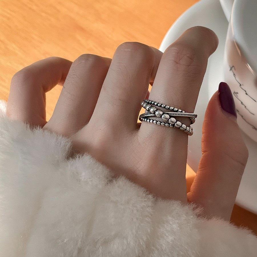 Retro Geometric Lines Adjustable Open Ring - Women s Versatile Statement Piece Open Adjustable