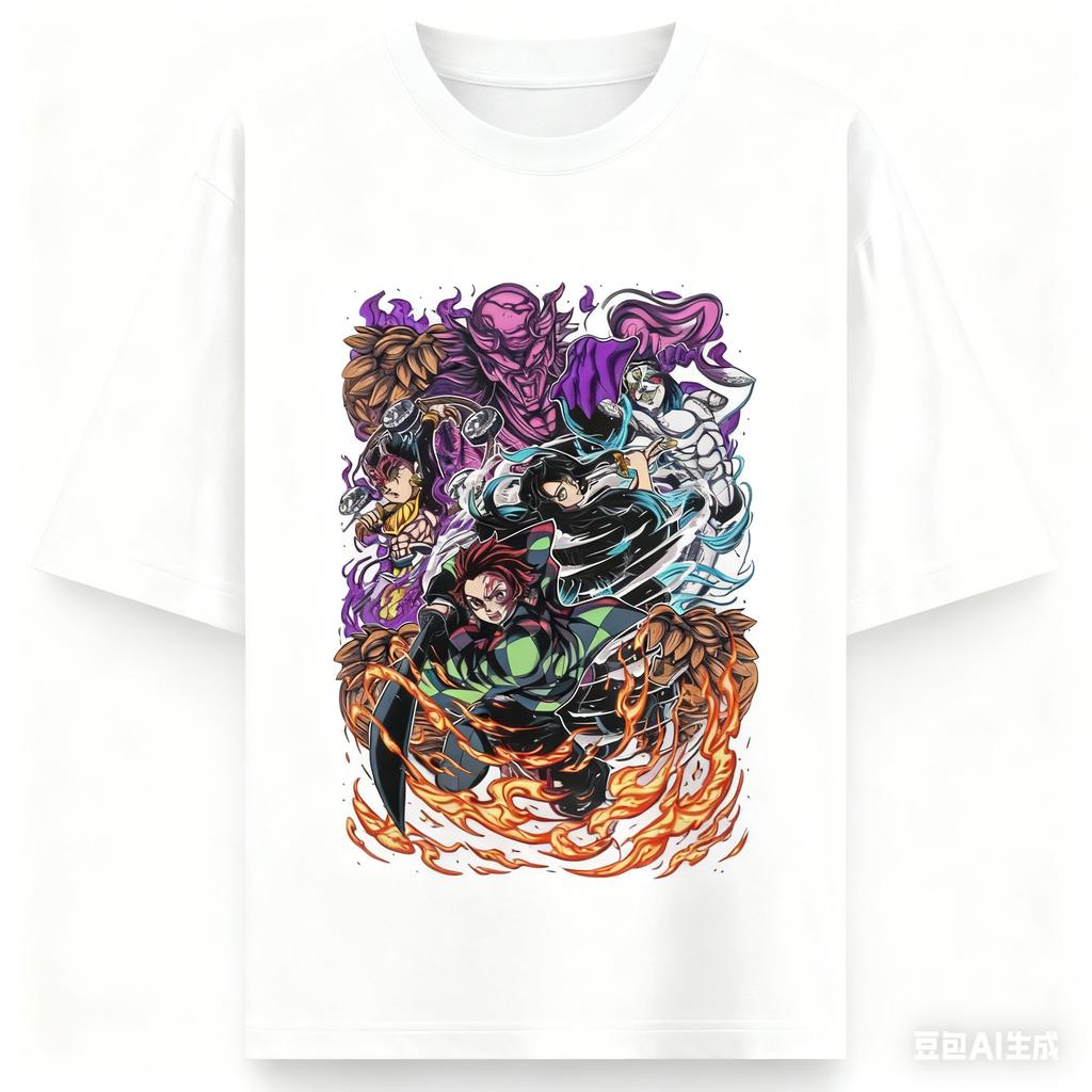 Demon Slayer Anime Printing Oversized Cotton Tshirt Men and Women Comfortable Harajuku Trend Y2K  Summer Absorb Sweat Tshirt