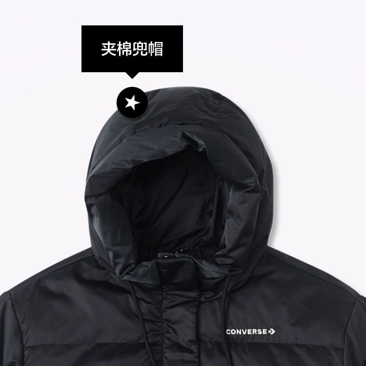 Converse Down Jacket Women's Black 10025220-A02