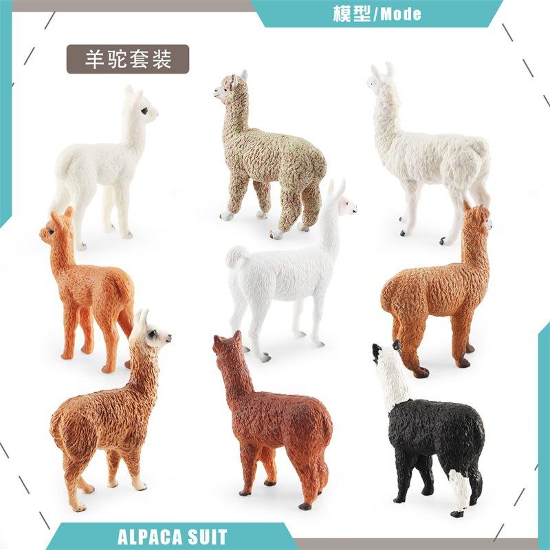 Wild Animal Alpaca Miniatures Solid Simulation Model Figures Home Decor Zoo Education Toy Collection Ornaments Kids Gifts