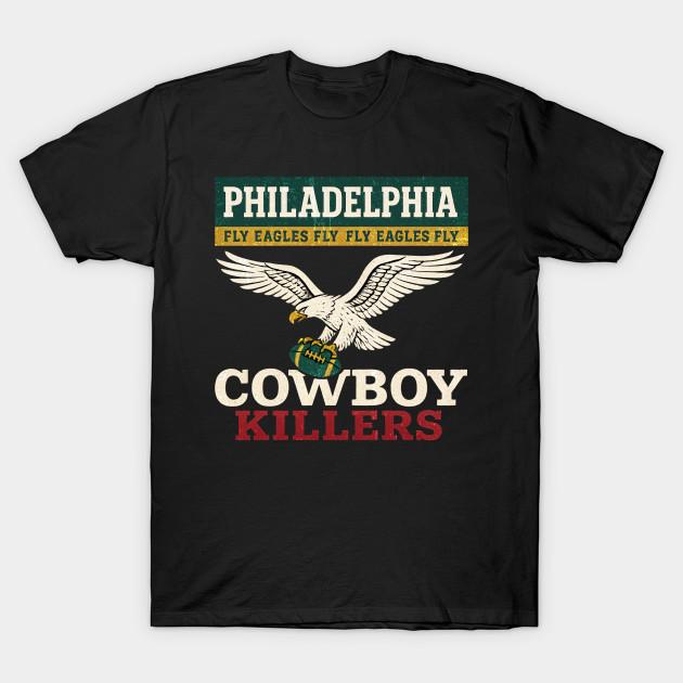 

Men Black Print T-shirt Killers Philadelphia Eagles 90S Vintage No-Cut Transfer Paper Print Cotton Tshirt M чорний