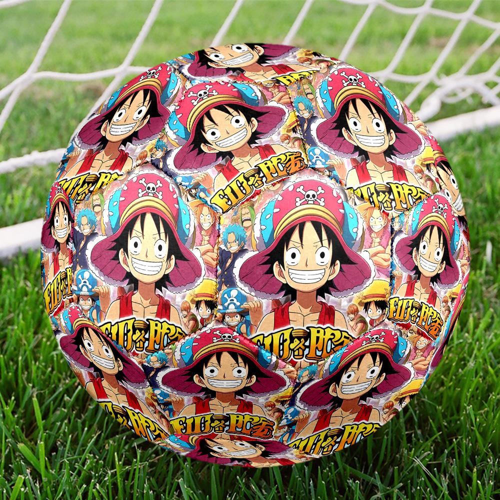 One Piece Print Size 5 Soccer Ball, Standard Match Football for Sports Game and Team Practice, Ideal Gift for Soccer Fans