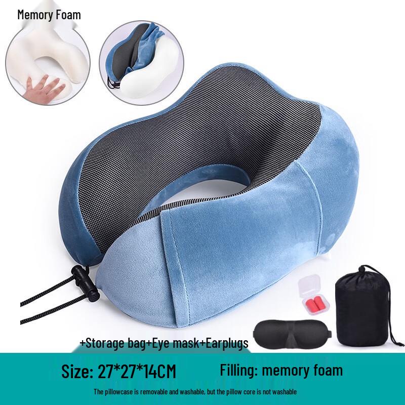 Tri-polar U-Shaped Memory Foam Neck Pillow