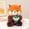 Very Treasure Raccoons And Groundhogs Plush Toy With Embracing Flower Design For Kids Gift Collection