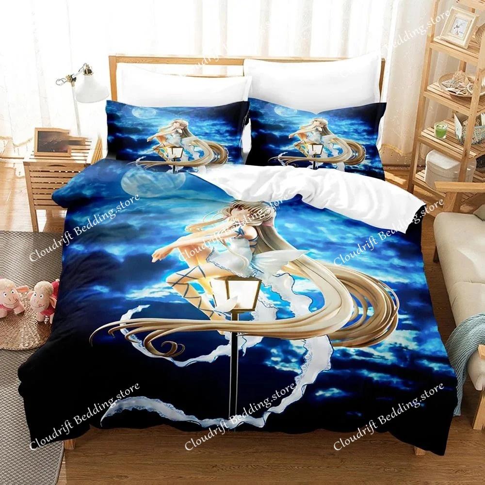 3D Printing Kawaii Anime Chobits Chi Bedding Set Boys Girls Twin Queen Size Duvet Cover Pillowcase Bed Kids Adult Home Textile