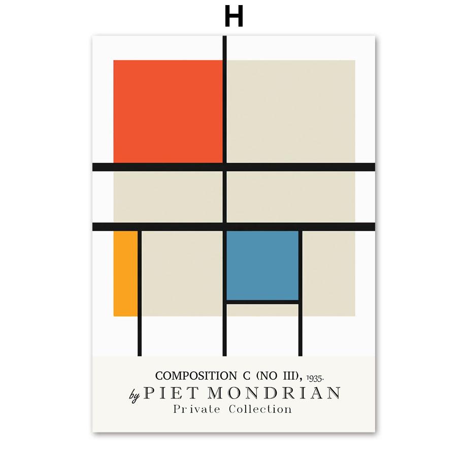 Bauhaus Piet Mondrian Geometric Wall Art Canvas Painting Nordic Posters And Prints Wall Pictures For Living Room Modern Decor