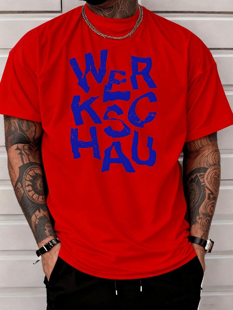 Unisex Summer Cotton Short Sleeve T Shirt Vintage Crackle Wer Ksc Hau Letter Print Crew Neck Casual Loose Street Fashion Male Tee
