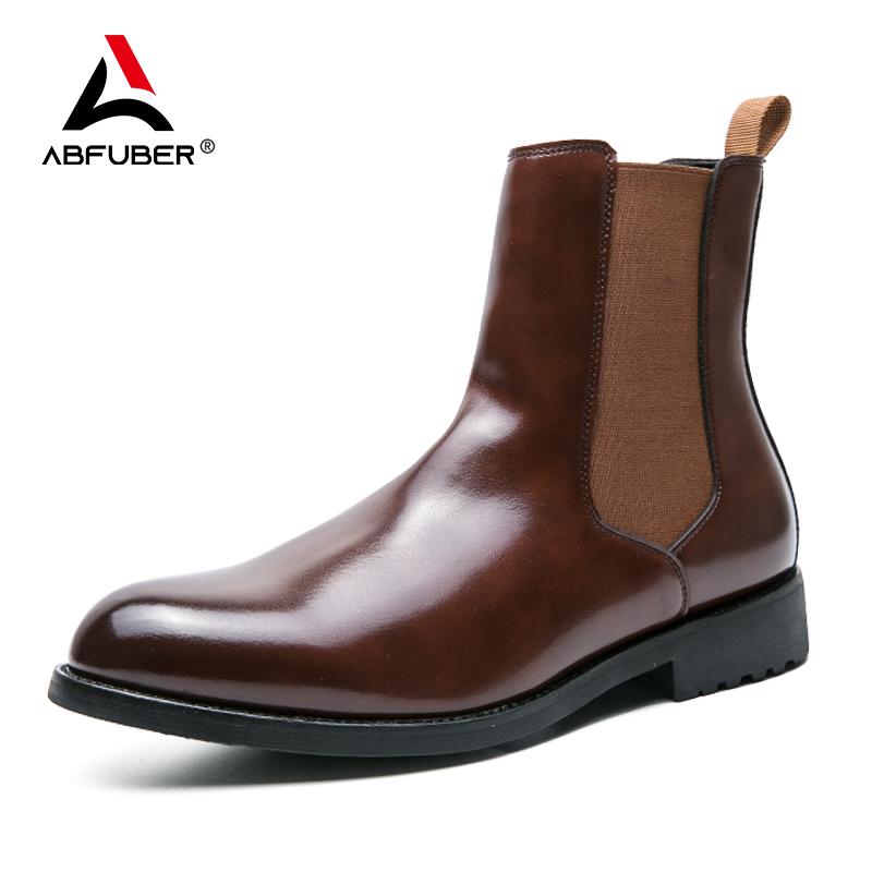 Classic Fashion Men Boots Winter Leather Shoes Autumn Business Chelsea Boots British Style Hombres Botas High Top Footwear Dress
