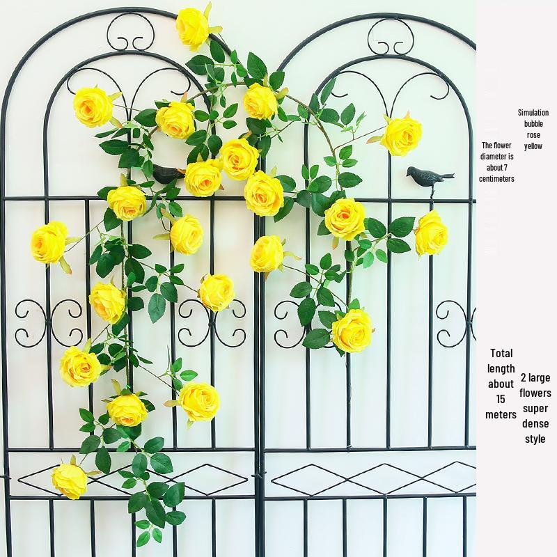 Silk Rose Vine Artificial Flower Chain for Living Room Decor