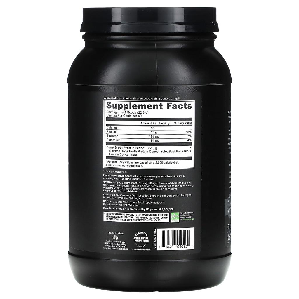 Beef Bone Broth Protein, Pure, 892G (2Lb)