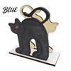 Halloween Themed Table Decor Wood Napkin Holder Vintage Rustic Dispenser Organizer Spooky Ghost Black Cat Kitchen Organizer Boo Tissue Stand