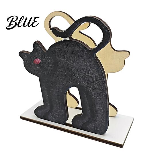 Halloween Themed Table Decor Wood Napkin Holder Vintage Rustic Dispenser Organizer Spooky Ghost Black Cat Kitchen Organizer Boo Tissue Stand