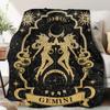 Witch's Twelve Zodiac Signs Digital-printed Polyester Bedroom Velvet Flannel Cover Blanket Fleece Soft Cover Blankets for Beds