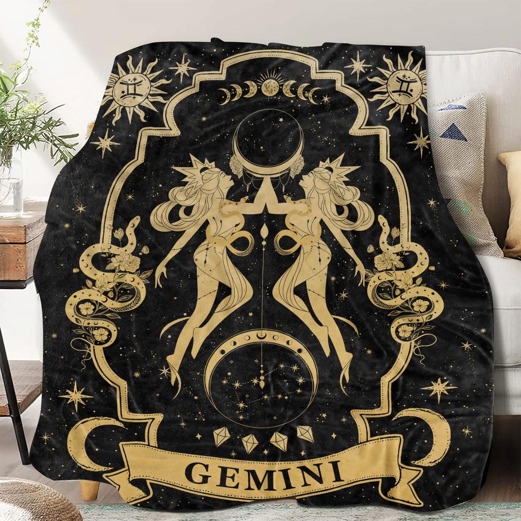 Moon Witch of the Moth digital-printed polyester Bedroom velvet flannel soft sofa cover blanket Fleece cover blankets for beds