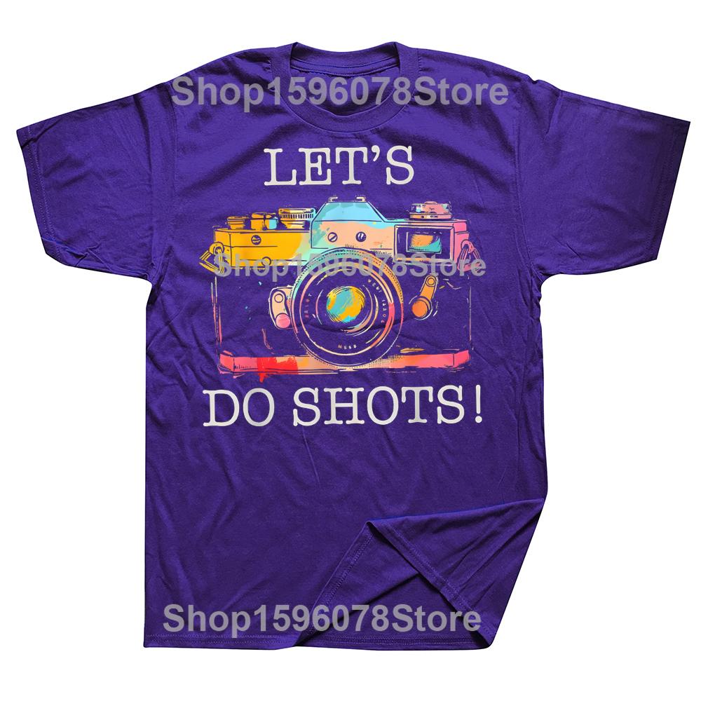 

Photographer Lets Do Shots Camera Photography 100 Cotton Tshirts Men Fashion Casual Tshirt Loose Oversized Streetwear T Shirt 4XL