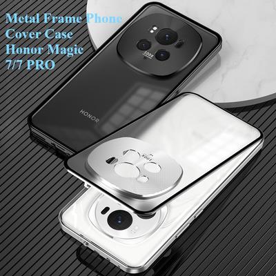 Für Honor Magic 7 Pro 5G-Gehäuse, Luxus-Aluminiumlegierung-Stoßfängerrahmen, Magnet, geschlossene Metallrückseite für Huawei Honor Magic7 PRO 5G-Gehäuse