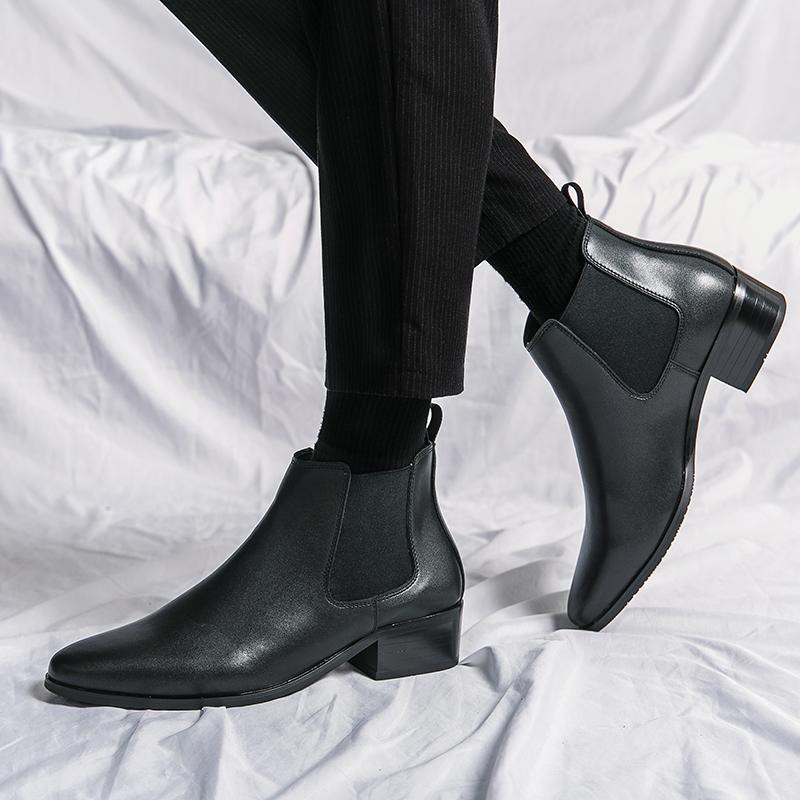 Pánské špičaté kožené boty Módní minimalistický styl kancelářský outdoor volnočasový business party pánské kvalitní boty