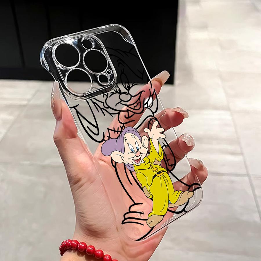 Capa de Celular Branca de Neve e os Sete Anões para Apple iPhone 15 16 Pro Max 13 14 Plus 12 11 Pro plus Fosca