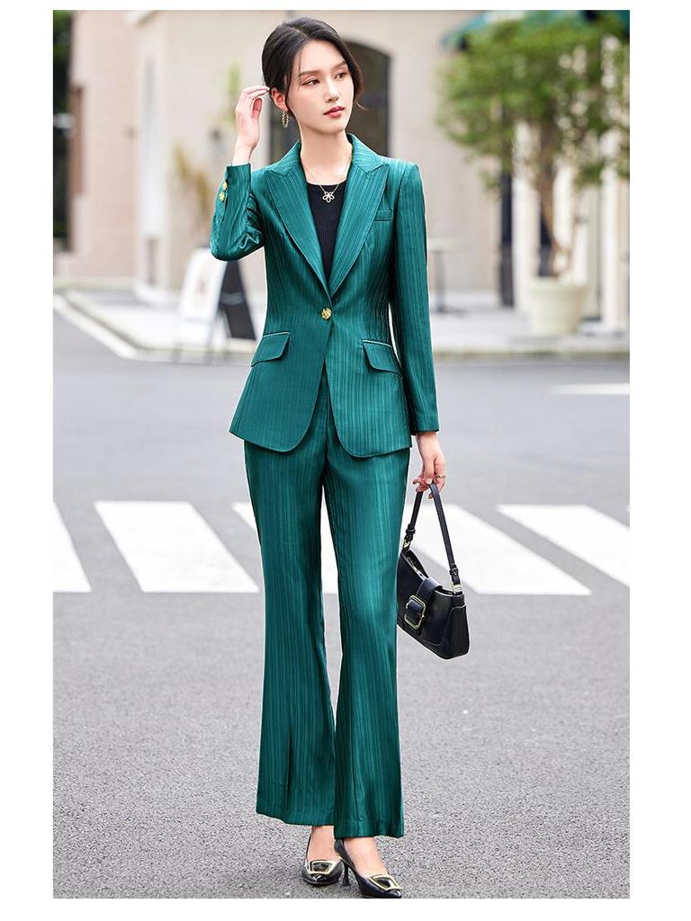 Zihong High-End Acetate Satin Striped Suit Jacket 2024 - Spring/Autumn Goddess Workwear.
