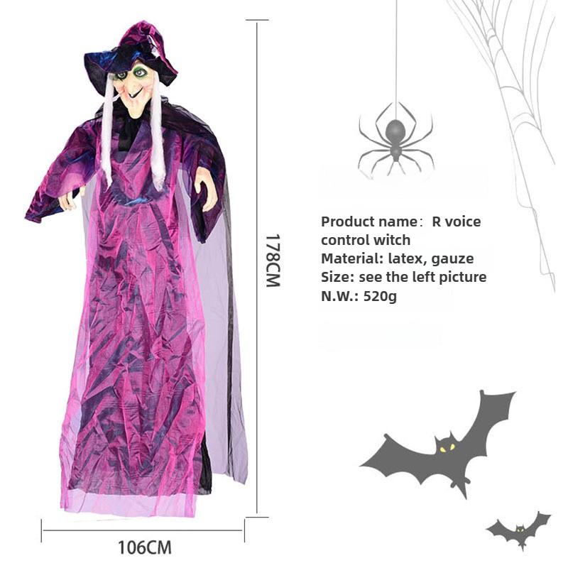 Halloween Voice Activated Scary Electric Witch Toy Outdoor Bar Decor