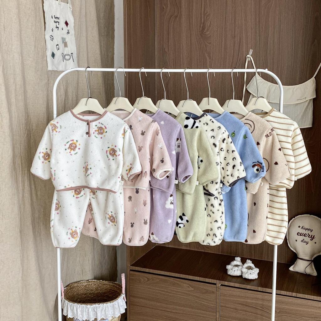 2025 Winter Children's Korean-Style Cartoon Pajama Set for Boys & Girls - Two-Piece
