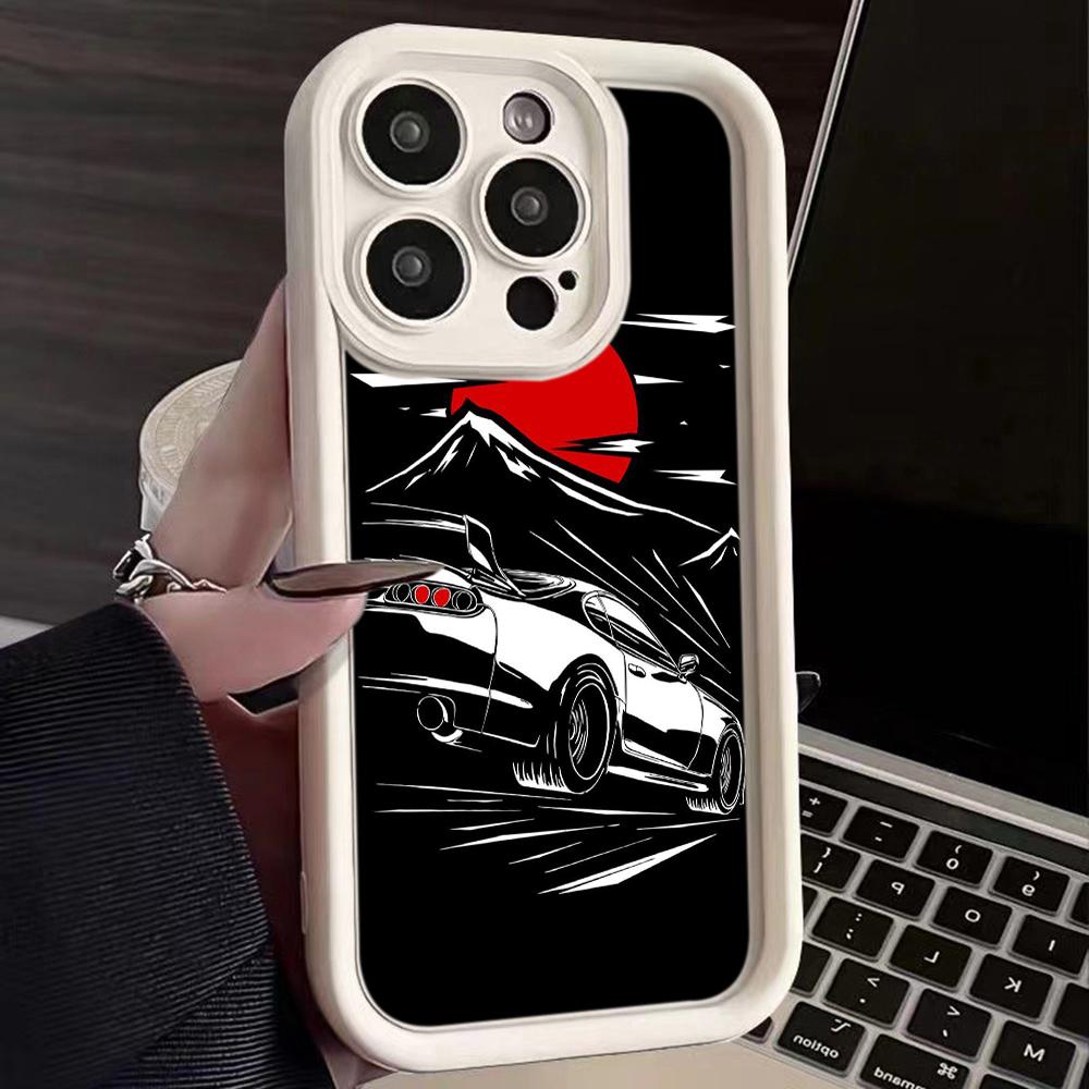 Ae78 Fashion Car Pattern Design Art Protective Phone Cases for iPhone 13 14 15 Pro Max Infinix Hot 40i Tecno Camon 30 20 Pro Angel Eyes TPU Back Cover