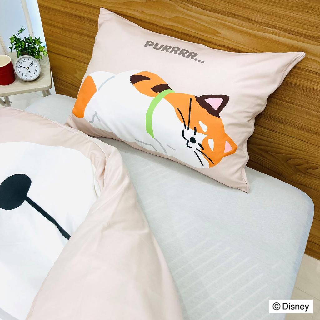 MORIPiLO Disney Duvet Cover Set Mochi Duvet Cover and Soft Peach Skin Single Size 150x210cm White Cute Bedding Set Disney Character Pillow Morishita