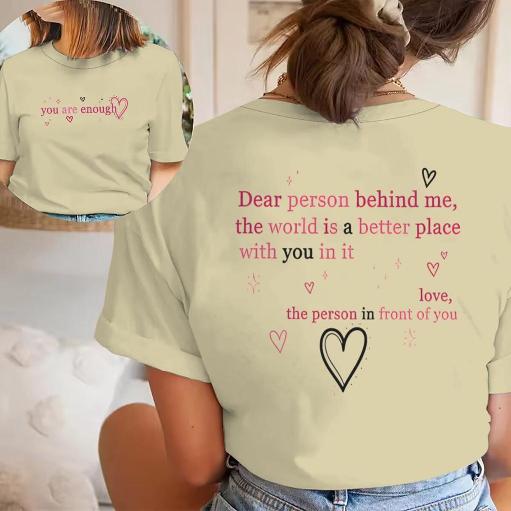 Bible Verses Tshirts Unisex Unisex Dear Person Behind Me You Are Enough Positive Affirmation Tees Christianity Jesus Tshirts Gift