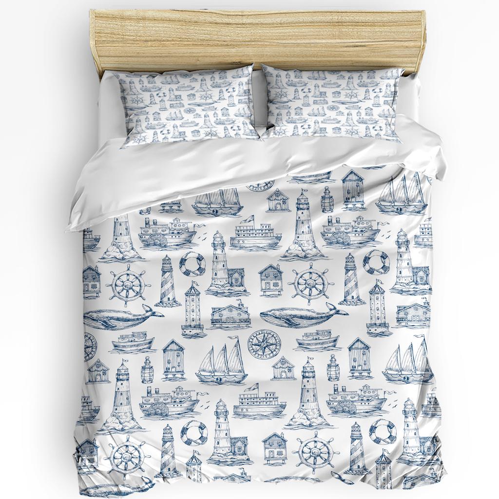 Cartoon Whale Fish Cloud Sky Watercolor Duvet Cover With Pillow Case Custom 3pcs Bedding Set Quilt Cover Double Bed Home Textile