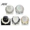 Chunky Faux Pearl Necklace 1 Set Jewelry, Beaded Choker And Statement Earrings, Metallic for Women Dinner Parties Wedding Banquet Party
