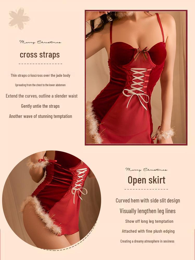 Bunny Role Play Christmas Lingerie Set - Small Chest Pure Desire