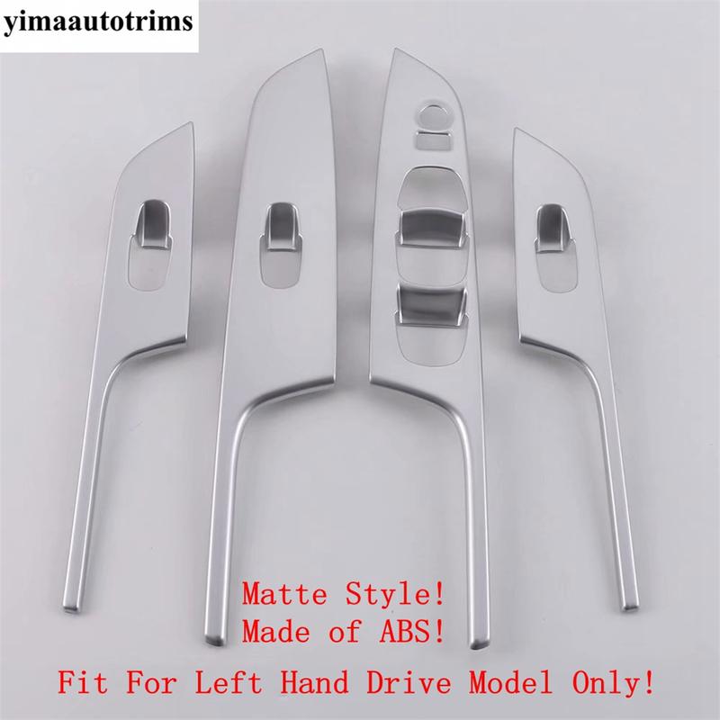 Car Inner Door Armrest Window Glass Lift Button Panel Cover Trim Matte Accessories For Nissan Navara NP300 / Terra 2017 -