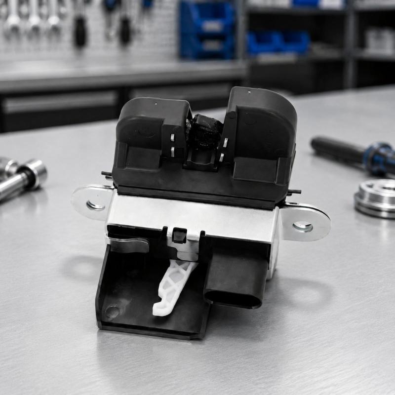 Liftgate Repair Service Part with Rear Access Actuator Body, Metal Bracket Support, and Wiring Socket Mounting Structure Layout Use, Replaces