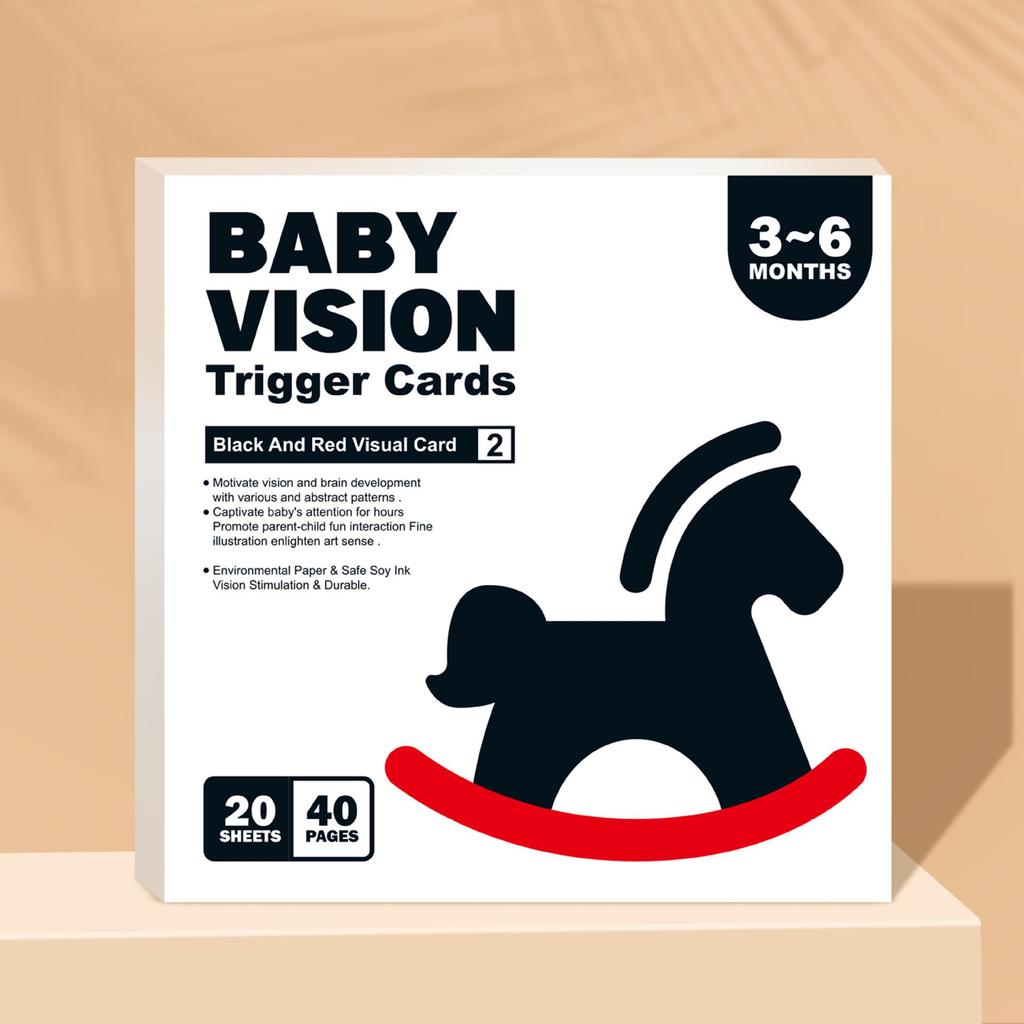 Black & White Visual Stimulation Cards for 0-36 Months: Baby Educational Flashcards for Early Development & Cognitive Training.