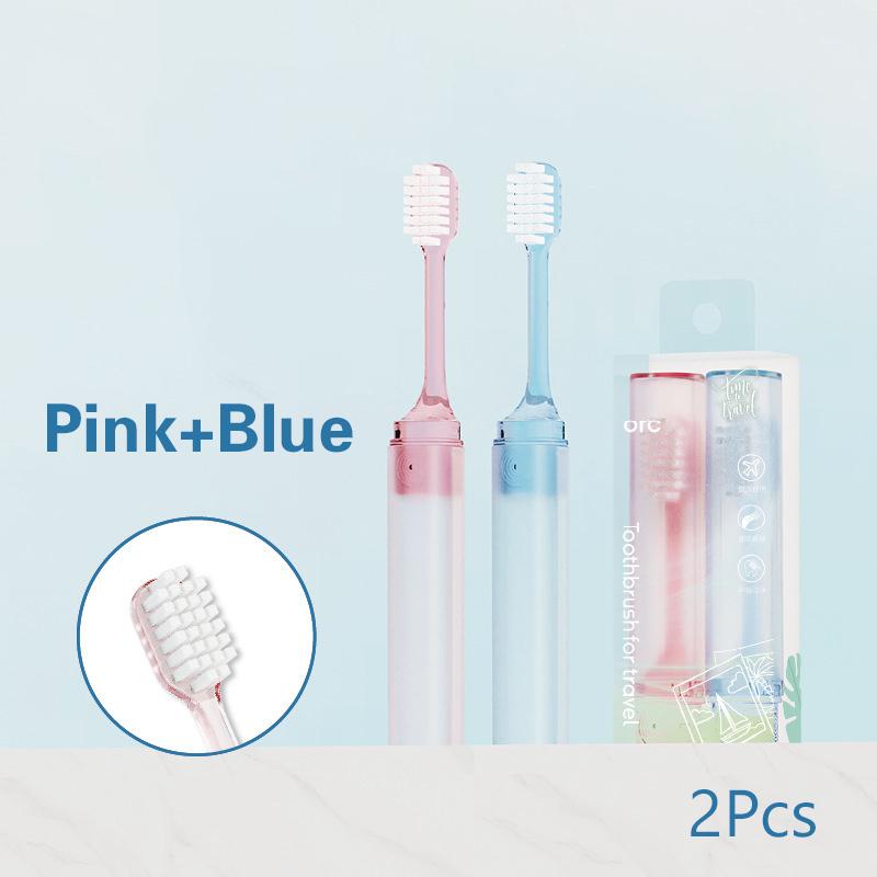 

2Pcs Travel Toothbrush Foldable Portable Small Dental Brush Adult Toothbrush Dental Cleaning Oral Care