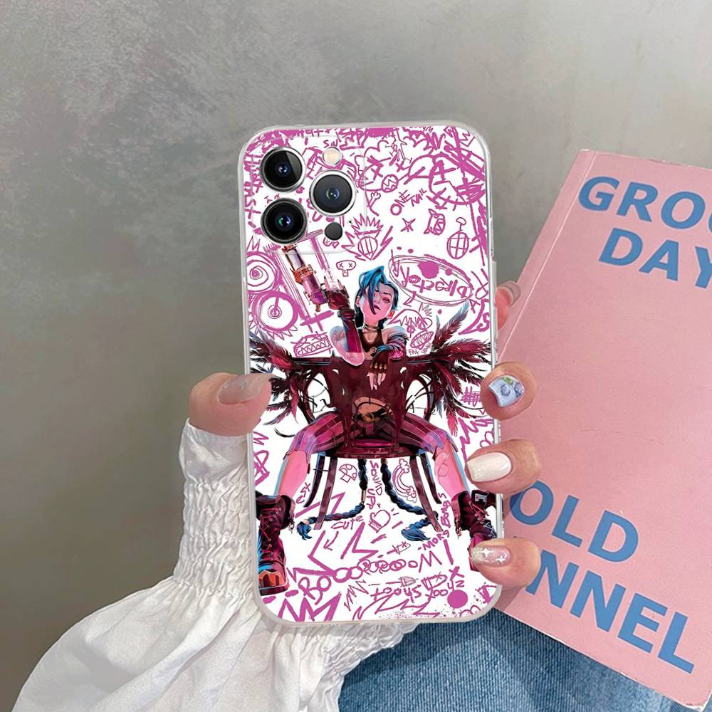 Arcane J-Jinx Anime Phone Case For IPhone 16 15 14 13 12 Mini 11 Pro XS Max X XR SE 6 7 8 Plus Soft Silicone Cover