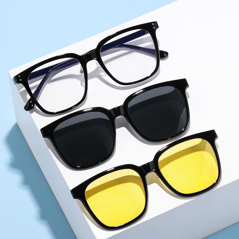 Unisex Polarized Magnetic Clip-on Large Frame Versatile Sunglasses Magnetic Clip-on